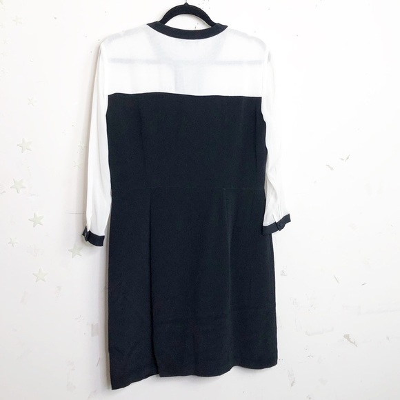 TIBI black/white Color block silk dress - Picture 3 of 10